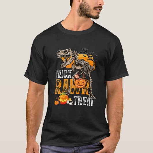 Dinosaur Skeleton Rex Bones Trick Rawr Leckerei Ha T-Shirt (Vorderseite)