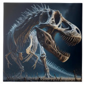 Dinosaur Skeleton Roaming an einer alten Landschaf Fliese (Vorderseite)
