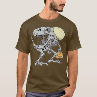Dinosaur Skeleton T re Beängstigend Pumpkin Moon h T-Shirt