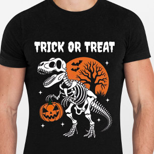 Dinosaur Skeleton Trick oder Treat Funny Halloween T-Shirt
