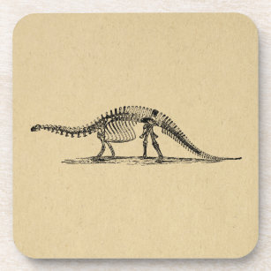 Dinosaur Skeleton Vintag Art Getränkeuntersetzer