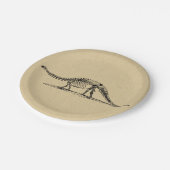 Dinosaur Skeleton Vintag Art Pappteller (Schrägansicht)