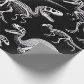 Dinosaur Skeletons Weiße Fossile Knochen Geschenkpapier (Ecke)