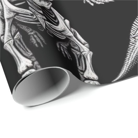 Dinosaur Skeletons Weiße Fossile Knochen Geschenkpapier (Rolleneckpunkt)