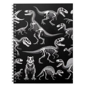 Dinosaur Skeletons Weiße Fossile Knochen Notizblock