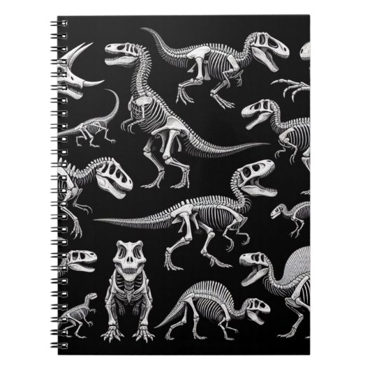 Dinosaur Skeletons Weiße Fossile Knochen Notizblock (Vorderseite)