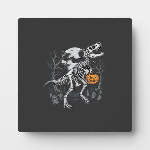 Dinosaur-Skelett-Halloween-Kürbis-Friedhof-Desi Fotoplatte