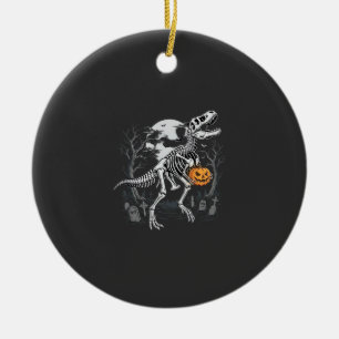Dinosaur-Skelett-Halloween-Kürbis-Friedhof-Desi Keramik Ornament