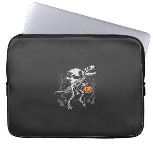Dinosaur-Skelett Halloween-Kürbis-Friedhof-Desi Laptopschutzhülle