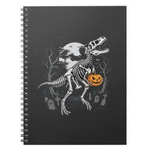 Dinosaur-Skelett-Halloween-Kürbis-Friedhof-Desi Notizblock