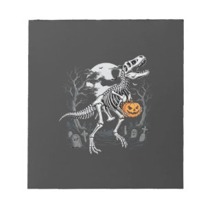 Dinosaur-Skelett Halloween-Kürbis-Friedhof-Desi Notizblock