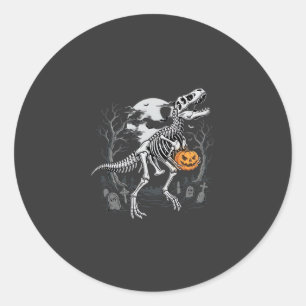 Dinosaur-Skelett Halloween-Kürbis-Friedhof-Desi Runder Aufkleber