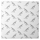 Dinosaur Skelette Muster CUSTOM HINTERGRUNDFARBE Fliese (Vorderseite)