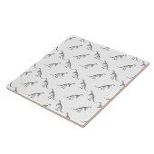Dinosaur Skelette Muster CUSTOM HINTERGRUNDFARBE Fliese (Seite)