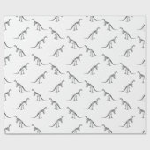 Dinosaur Skelette Muster CUSTOM HINTERGRUNDFARBE Geschenkpapier (Flach)