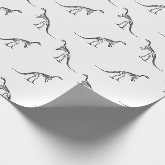 Dinosaur Skelette Muster CUSTOM HINTERGRUNDFARBE Geschenkpapier (Ecke)