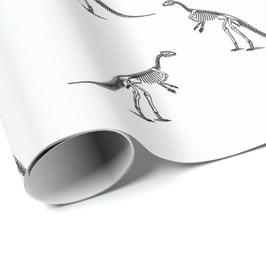 Dinosaur Skelette Muster CUSTOM HINTERGRUNDFARBE Geschenkpapier (Rolleneckpunkt)