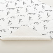 Dinosaur Skelette Muster CUSTOM HINTERGRUNDFARBE Sherpadecke (3/4)