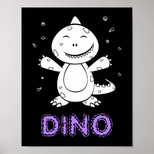 Dinosaur - Skizzierte Tierkunst in Schwarzweiß Poster