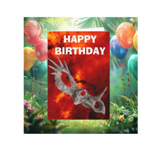 Dinosaur Skull BIRTHDAY PARTY Card Karte