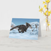 Dinosaur Snowman Karte (Gelbe Blume)