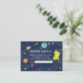 Dinosaur Space Diaper Raffelkarte Begleitkarte (Stehend Vorderseite)