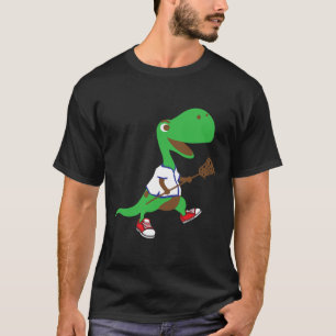 Dinosaur spielt Lacrosse Cool Dino Mannschaftsspor T-Shirt