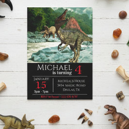 Dinosaur Spinosaurus Landscape Geburtstagsfeier Einladung