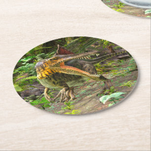 Dinosaur Spinosaurus Runder Pappuntersetzer