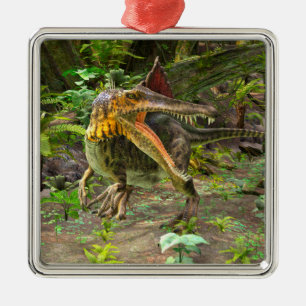 Dinosaur Spinosaurus Silbernes Ornament
