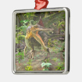 Dinosaur Spinosaurus Silbernes Ornament (Links)