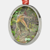 Dinosaur Spinosaurus Silbernes Ornament (Links)