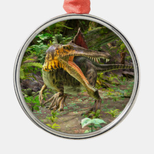 Dinosaur Spinosaurus Silbernes Ornament