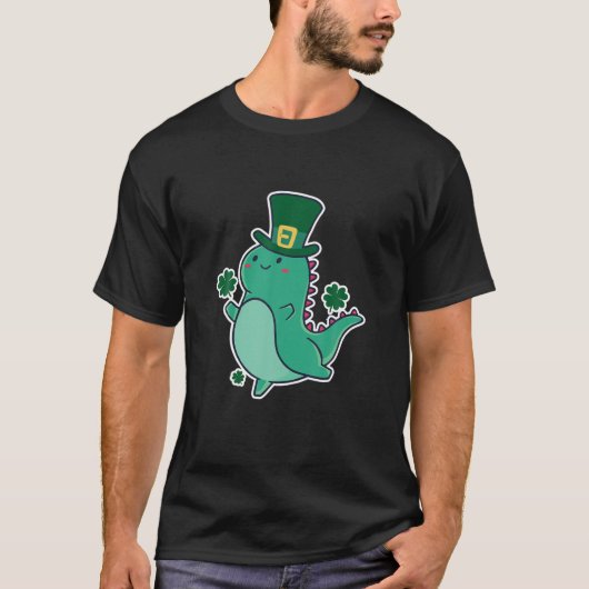 Dinosaur St. Patricks Day Dino T-Shirt (Vorderseite)
