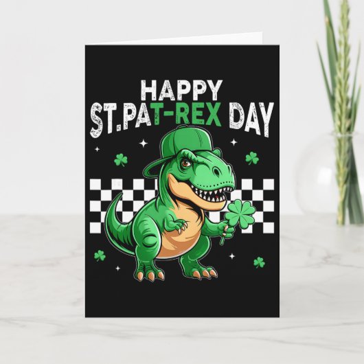 Dinosaur St. Patrick's Day Frohen St. Pat T-Rex Ta Karte (Vorderseite)