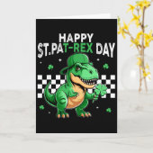 Dinosaur St. Patrick's Day Frohen St. Pat T-Rex Ta Karte (Gelbe Blume)