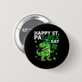 Dinosaur St. Patrick's Day Glücks-Kleeblatt Irisch Button (Vorne & Hinten)
