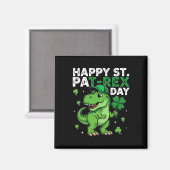 Dinosaur St. Patrick's Day Glücksklee Irischer Jun Magnet (Vorderseite/Rückseite)