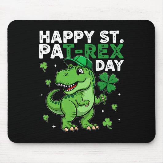 Dinosaur St. Patrick's Day Glücksklee Irischer Jun Mousepad (Vorne)