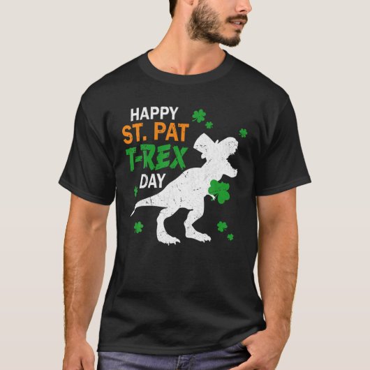 Dinosaur St Patricks Day Happy St Pat Trex Day Boy T-Shirt (Vorderseite)