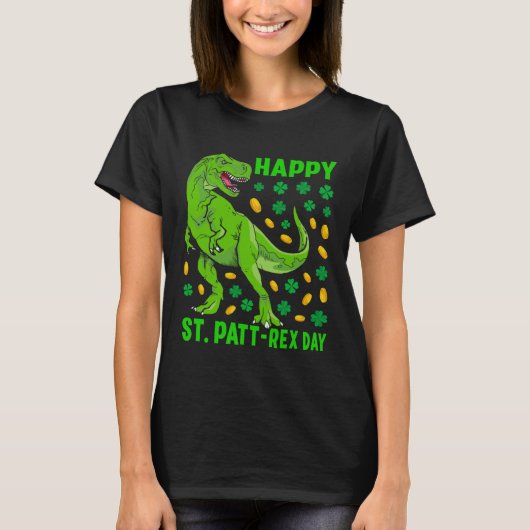 Dinosaur St Patricks Day Happy St Pat Trex rex Boy T-Shirt (Vorderseite)