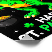 Dinosaur St. Patricks Day Kobold Saint Patty Poster (Ecke)