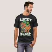 Dinosaur St Patrick's Day LUCKY SAURUS T Rex LUCKY T-Shirt (Vorne ganz)