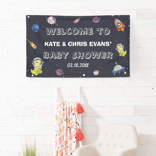 Dinosaur Star Planet Galaxy Babydusche Hintergrund Banner (Insitu)
