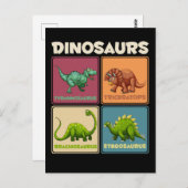 Dinosaur Stegosarus T-rex Triceratops Dino Postkarte (Vorne/Hinten)