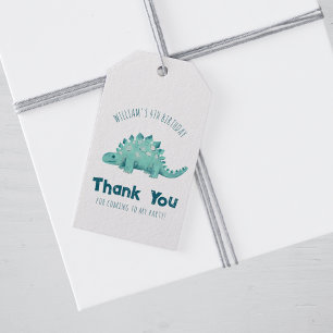 Dinosaur Stegosaurus Danke Jungen Geburtstagsfeier Geschenkanhänger