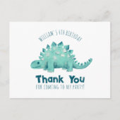 Dinosaur Stegosaurus Danke Postkarte (Vorderseite)