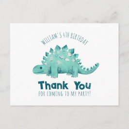 Dinosaur Stegosaurus Danke Postkarte