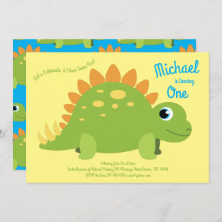 Dinosaur Stegosaurus Kinder 1. Geburtstag Dino Par Einladung