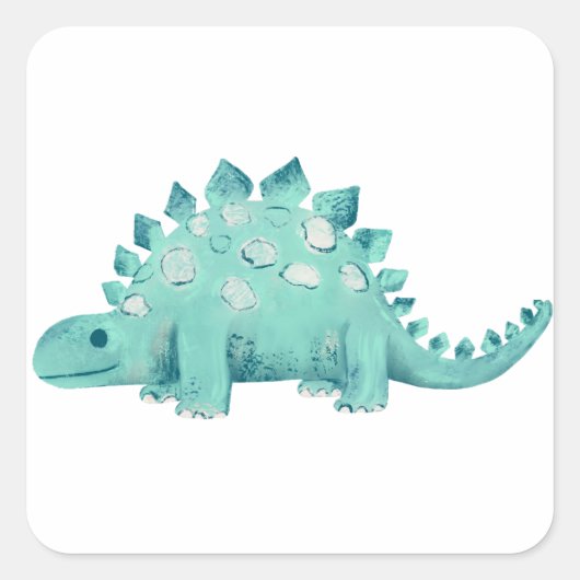 Dinosaur Stegosaurus Quadratischer Aufkleber (Vorderseite)